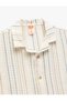 Short Sleeve Cotton Striped Muslin Shirt - 3