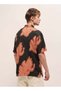 Men's Black with Peach Abstract Digital Print Relax Fit Casual Shirt for Every Occasion - 3