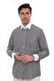 Classic long sleeve pocketless collar cuff white gift boxed men's shirt fs-004328 - black white - 3