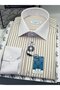 Classic Long Sleeve Pocketless Collar Cuff White Men's Shirt with Gift Box Fs-004325 - White Beige - 3