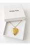 Gold Color Heart Patterned Women's Memory Necklace 316L Stainless Steel Gift