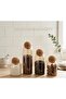 Set of 4 Glass Jars – Natural Stone/Cork Lids – Decorative Spice & Coffee Jars - 3