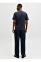 Navy Blue Men's Regular Logo Printed T-Shirt 12292340 Jprblaethan Ss Logo Tee Sn - 3