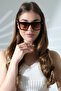 Women's uv400 brown square sunglasses 23042 c3 gradient lens - 5