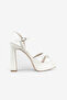 Women's Ecru Platform Heeled Wedding Dress Shoes