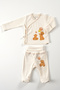 Fluffy Bear 4 Piece Unisex Baby Long Sleeve Cotton Bodysuit Set Newborn And Children Gift Set - 3