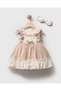 Minny Floral Embroidered Scallop Detailed Holiday Special Occasion Baby Girl Dress - 3