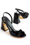 Women's Black Patent Leather Special Heel Classic Heeled Shoes - 2