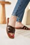 Bitter Brown Genuine Leather Slippers Tr31My66E - 2