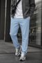 Men's Light Blue Sports Pants Stretch Fabric Fabric Relaxed Fit Elastic Drawstring Waist