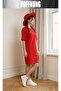 Women's Short Sleeve Crew Neck T-Shirt Dress Nightgown - 4