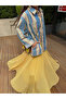 Yellow Chiffon Polka Dot Skirt - 0613 - 2