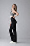 Women's Wide-Leg Black Stretchy Palazzo Jeans - 5