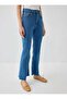 Lycra High Waist Denim Trousers - Light Navy Blue - - 4