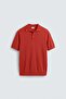 Red Comfort Slim Polo Collar Men's Knitwear T-Shirt