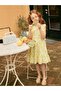 Lemon Patterned Dress for 6-9 Years - Yellow