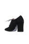 Black Suede Women's Heeled Shoes 01Wr5206 - 4