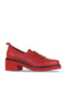 Red Leather Women Heeled Shoes 01Wz4403 - 2