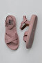Dusty Rose Leather Women's Flat Sandals 01Wy2301