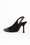 Black Leather-Steel Snake Women's Heeled Shoes 33Wg7588 - 4