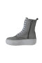 Gray White Leather Women's Wedge Heeled Boots 01Wv5500 - 3