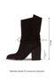 Brown Suede Women's Heeled Boots 30Wb4035 - 4