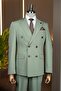 Exclusive khaki double-breasted suit
