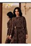 Imported Tulle Chiffon Fabric Flock Print Accessory Detailed Lined Slit-Slit Special Design Maxi Dress - 4