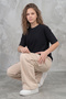 Elastic Waist Wide Leg Relaxed Fit Girls School Sweatpants with Cargo Pockets - 4
