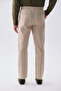 Men's Beige Textured Straight Fit Chino Pants - 4