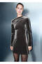 Shiny Asymmetrical Velvet Dress