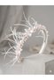 Elegant Crown with Feathered Pearls and Floral Details - Bridal, Maternity Crown, Engagement, Outdoor Shooting Accessory - 3