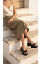 Closed Top Side Buckle Leather High Heeled Ankle Buckle Women's Summer Sandals - 9
