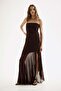 Dual-fabric bandeau dress