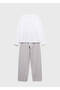 Waffle Fabric Striped Two-Piece Pajama Set - 3