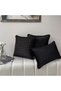 "Troya" Horse Figured Throw Pillow Cover - 45X45 - Black - 2