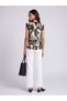 Women's Green Patterned Sleeveless Blouse – Tempo Fit |   Light Fluid Weaving |   Four Seasons - 2