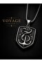 Stainless Steel Snake Detailed Sailor Anchor Necklace / 60 cm Chain