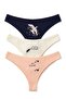 Women's Panties 3-Piece Printed Brazilian (96% Cotton - 4% Elastane)