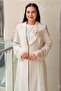 Double-Breasted Collar Organza Combination Inside-Out Size B Abaya - 3