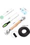 Window Screen Repair Kit, 48x118 Inch Charcoal Fiberglass Mesh, with Rolling Tool, Hook, Ruler, Cutter, Spline - 3