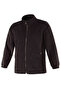 Men's Black Zippered Fleece Coat with Pockets, Adjustable Drawstring Detail, Elastic Cuffs, Stand-Up Collar