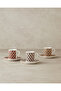 Modern Cube Bone Porcelain Coffee Cup Set 4 Pieces 2 Person Yellow - 4