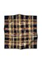 100% twill silk plaid pattern black - gold colored 90x90 scarf edge stitching style hand stitched - 4