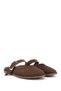 Women's Brown Suede Closed Toe Shoes Buckled Slipper - 2
