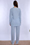 Effortt Maternity Maternity Pajama Set with Blue Dressing Gown - 6