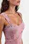 Floral Print Midi Dress with Heart Neckline - 7