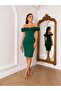 Emerald Off-Shoulder Flounce Pencil Dress 583251 - 2