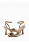 Nuit Éternelle Gold Heels Sandals |   Ankle-Tie |   8 cm Heel |   Patent Leather |   Orthopedic Sole - 4