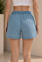 - Women's Summer Thin Fabric Elastic Waist Loose Cut Shorts-C632-Ice Blue - 6